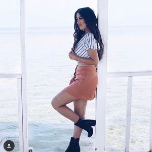 Crop stripe tie back top